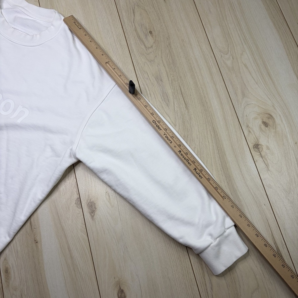 Lululemon Perfectly Oversized Sweatshirt Womens 10 White Crewneck SpellOut Crew - Picture 4 of 6